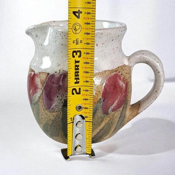 Beautiful Pottery creamer 4" tall marked on bottom MKS floral NICE - Picture 6 of 6